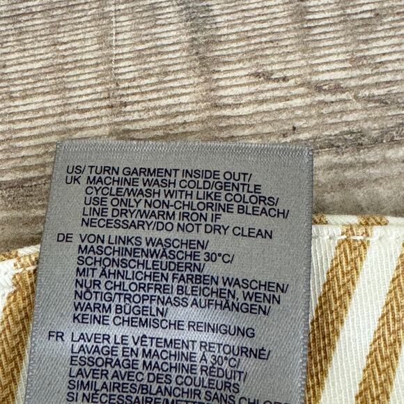 NYDJ Pants Women's 12 Cotton Blend Straight Leg Classic Tan Stripe - Picture 7 of 13